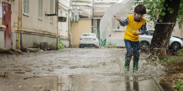 Ilustrācija: puddle, kid, street, after rain, stroll, childhood, child, city, umbrella, puddle, puddle, street, umbrella, umbrella, umbrella, umbrella, umbrella