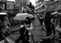 Ilustrācija: taipei, umbrella, rain, asia, women, female, nature, looking, japanese, outside, street, urban, raining, wet, dark, scene, gray rain, gray umbrella