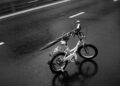 Ilustrācija: road, rain, bicycle, umbrella, markup, childhood, nature, street, city, weather, wet