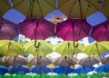 Ilustrācija: umbrellas, city, nature, outdoor, street, rain, urban, colorful, sunshade