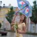 Ilustrācija: woman, nature, umbrella, wet hair, rain, summer rain, rainy weather, street, fun, rejoice, summer, city